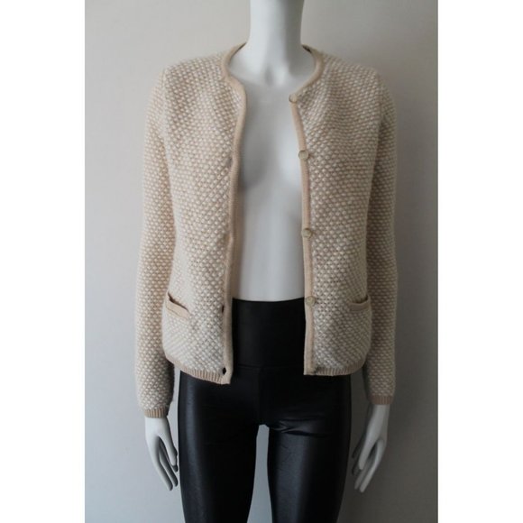 Escada Sport Mohair and Cashmere Knitted Cardigan in Ricepaper Beige Size XS - Picture 2 of 10